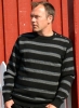 Blue Horizon Striped Fisherman Sweater with Buttons (Black/Grey)