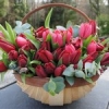 Tregothnan 'Pink Blush' Bouquet with Trug