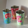 Nkuku 'Franjipani' Floral Cups (Blue, Pink & Mint Green)