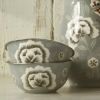 Nkuku 'Fleur' Floral Enamelware (Grey/Cream)