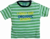 Little Green Radicals 'I Only Eat Organic Chips' T-Shirt (Short Sleeve - Green/Aqua Stripe)