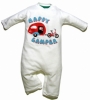 Little Green Radicals 'Happy Camper' Playsuit (Kitten White)