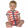 Piccalilly Little Sailor 'Fishies' Short Sleeve Playsuit & Hat (Tiger Lily Stripe)