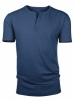 Bam Bamboo Short Sleeve Henley Top (Indigo)