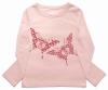 Red Urchin Butterflies Long Sleeve T-Shirt (Powder Pink)