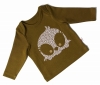 Red Urchin Owl Long Sleeve Baby T-Shirt (Olive)