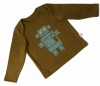 Red Urchin Robot Long Sleeve Baby T-Shirt (Olive)