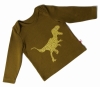 Red Urchin Dinosaur Long Sleeve Baby T-Shirt (Olive)