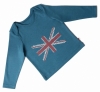 Red Urchin Union Jack Long Sleeve Baby T-Shirt (Blue)