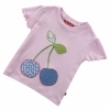 Piccalilly Organic Cotton Cherries Appliqu� T-Shirt (Pink Mist)