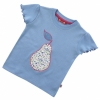 Piccalilly Organic Cotton Appliqu� T-Shirt - Pear (Cornflower Blue)