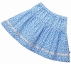 Piccalilly Organic Cotton 'Ditsy Floral' Twirl Skirt (Blue)
