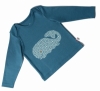 Red Urchin Whale Long Sleeve Baby T-Shirt (Blue)