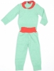 Mini Magpie Upcycled Cashmere Top & Trousers (Jade/Orange)