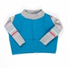 Mini Magpie Upcycled Wool 'Pocket Jumper' (Blue/Grey)