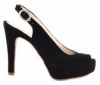 NAE 'Alexia' Microsuede Peep Toe Heels (Black)
