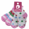 Piccalilly Organic Cotton Girls Socks 'Candy Stripe & Polka Dots' (2 Pairs)