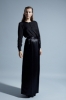 KOMMENT Long Hemp Silk Skirt with 3D Pleats (Black)