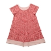 Red Urchin Patterned Pleated Dress (Red / Powder Pink)