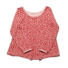 Red Urchin Patterned Bell Sleeve Top (Red / Powder Pink)