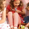 Piccalilly Footless Tights (Red Stripe)