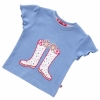 Piccalilly 'Welly' Applique T-Shirt (Festival Blue)