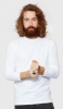 The White T-Shirt Co 'Long Sleeve Organic Mixed Cotton Fitted Round Neck' T-Shirt (Mens - White & Black)